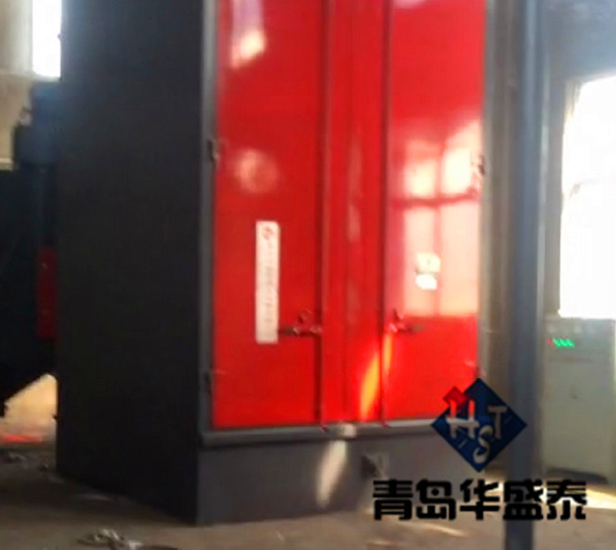 2018年發往江蘇泰州3720吊鉤式拋丸機調試完畢